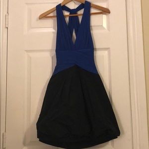 BCBG MaxAzria Blue and Black Party Dress